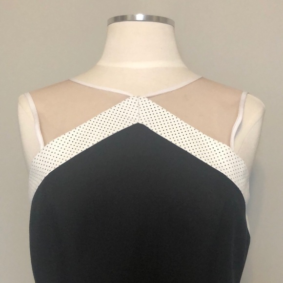 Wai Ming Black Dress with Leather and Mesh Details - Picture 4 of 15